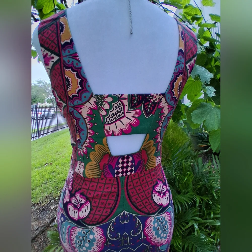 🔥NEW MAEVE ANTHROPOLOGY Vibrant Multicolor Backless Dress Size 0 & FREE GIFT - Picture 11 of 14